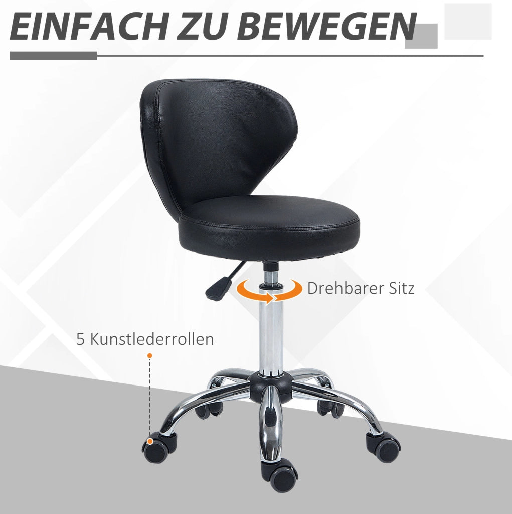 Sgabello da lavoro girevole con schienale ergonomico