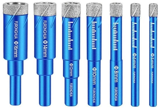 Kit di Trapano a Diamante - Set 6 pezzi per Ceramica e Granito - Per Uso Professionale - Per Marmo e Vetro - Adatto per Diversi Materiali...