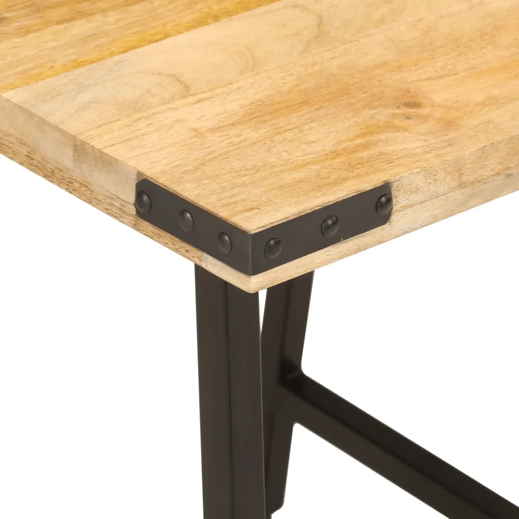 Tavolino-Tavolino da soggiorno-Tavolo 45x45x50cm in Legno Massello di Mango e Ferro