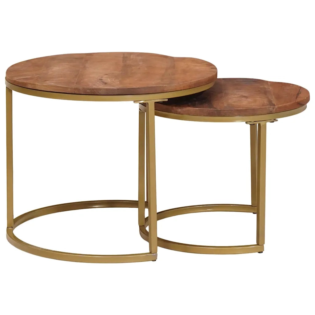 Tavoli da Caffè Nido 2 pcs Legno massello di mango e acciaio