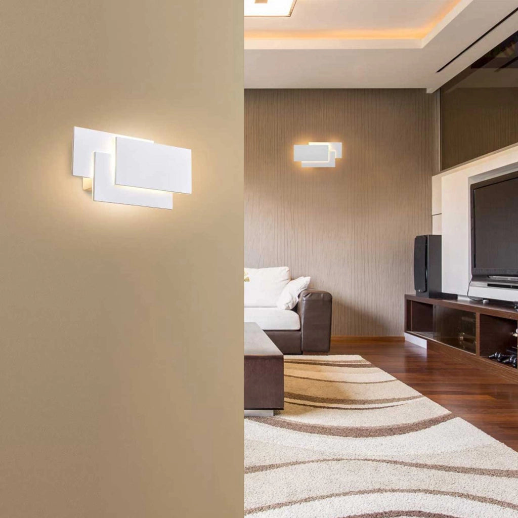 Applique moderno rettangolare LED 12W CCT 3 temperature di luce da 3000K a 6500K lampada parete muro soggiorno ufficio 230V