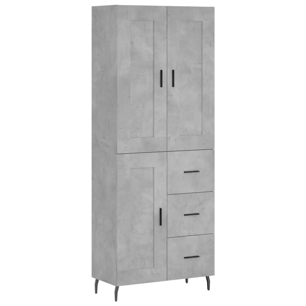 Credenza | Madia | Buffet da pranzo | Armadio da pranzo Grigio Cemento 69,5x34x180 cm in Legno Multistrato