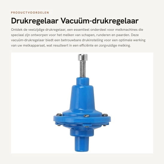 Regolatore di pressione 50-3000 l/min - Regolatore di pressione per vuoto - Valvola di regolazione di pressione - Componente di macchina per la mungitura - Resistente alla corrosione - Facile da installare - Valvola di regolazione di pressione
