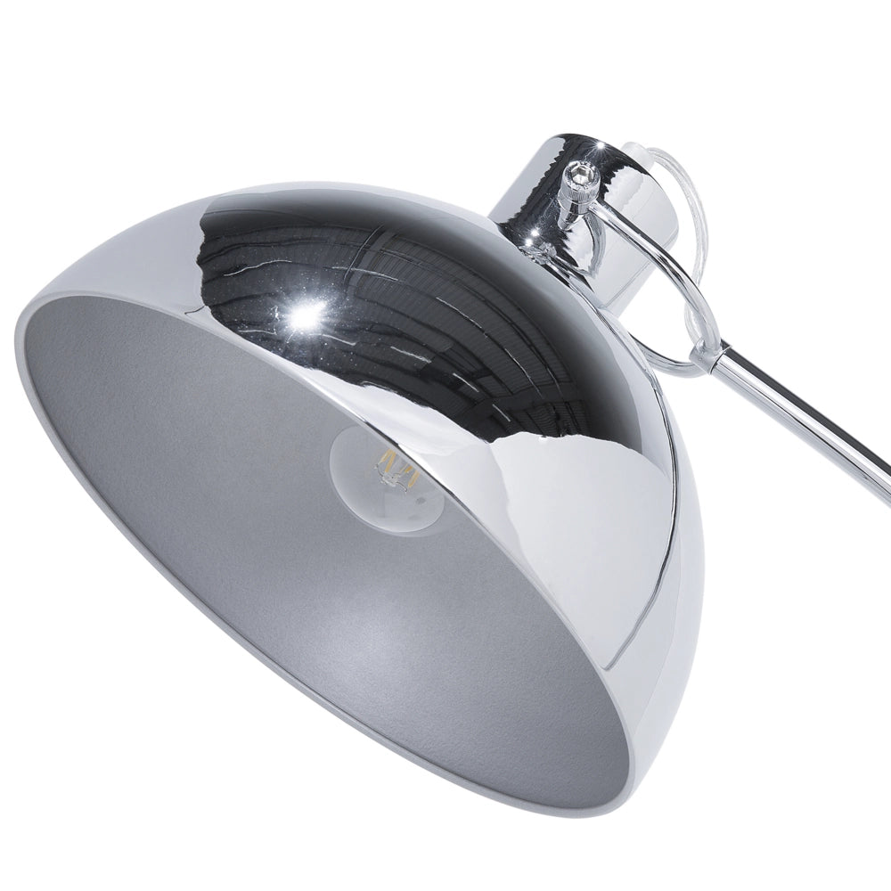 Lampada da Terra Colore Argento Metallo 155 cm Paralume Orientabile Industriale