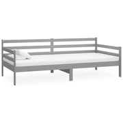 Letto singolo | Letto per adulti | Dormeuse Grigia in Legno Massello di Pino 90x200 cm