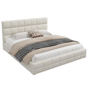 Letto matrimoniale 180x200 imbottito in velluto colore beige