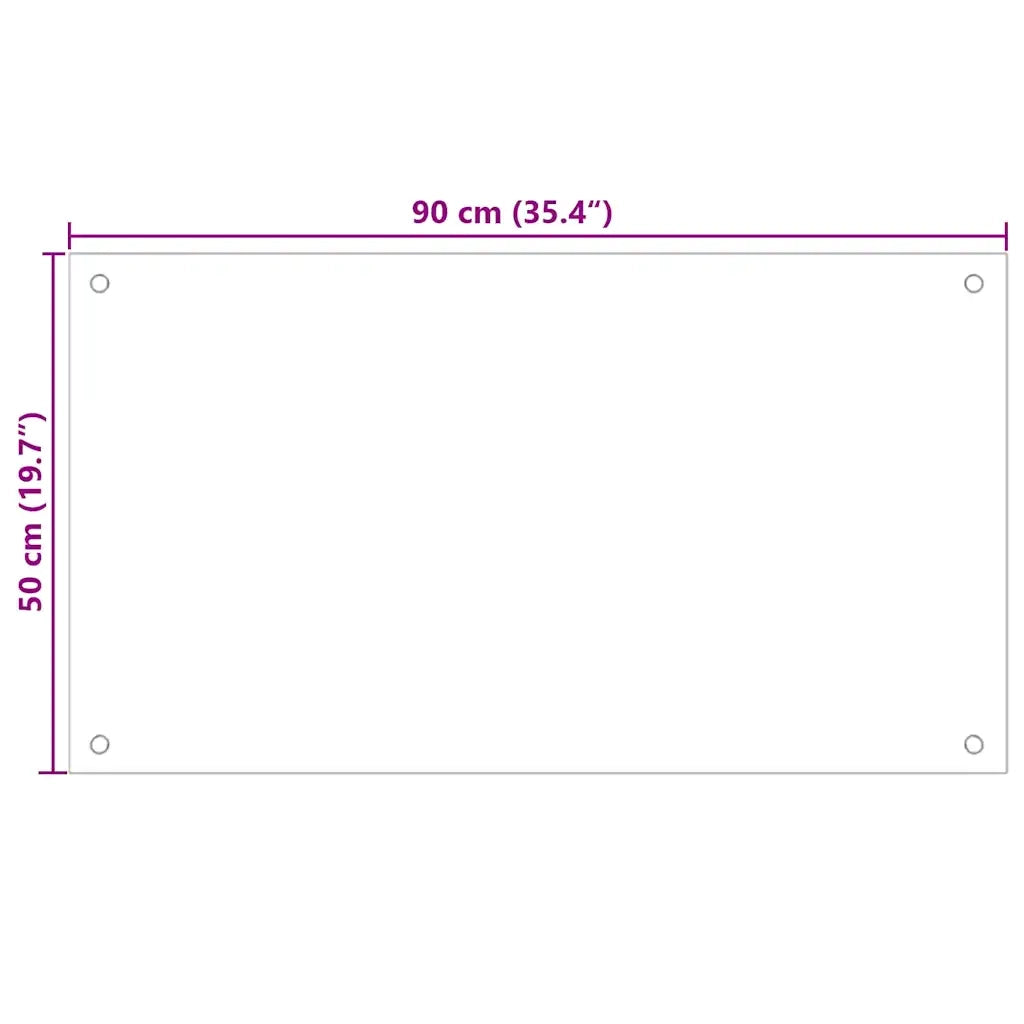 Paraschizzi per Cucina Nero 90x50 cm in Vetro Temperato CFW7420125