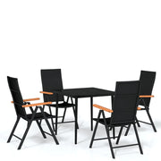 Set da pranzo da giardino nero da 5 pezzi 02_0013848