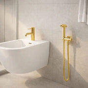Idroscopino wc doccetta ottone portatile shutoff monogetto con leva ogomondo kit *** finitura- oro lucido tondo, conf...