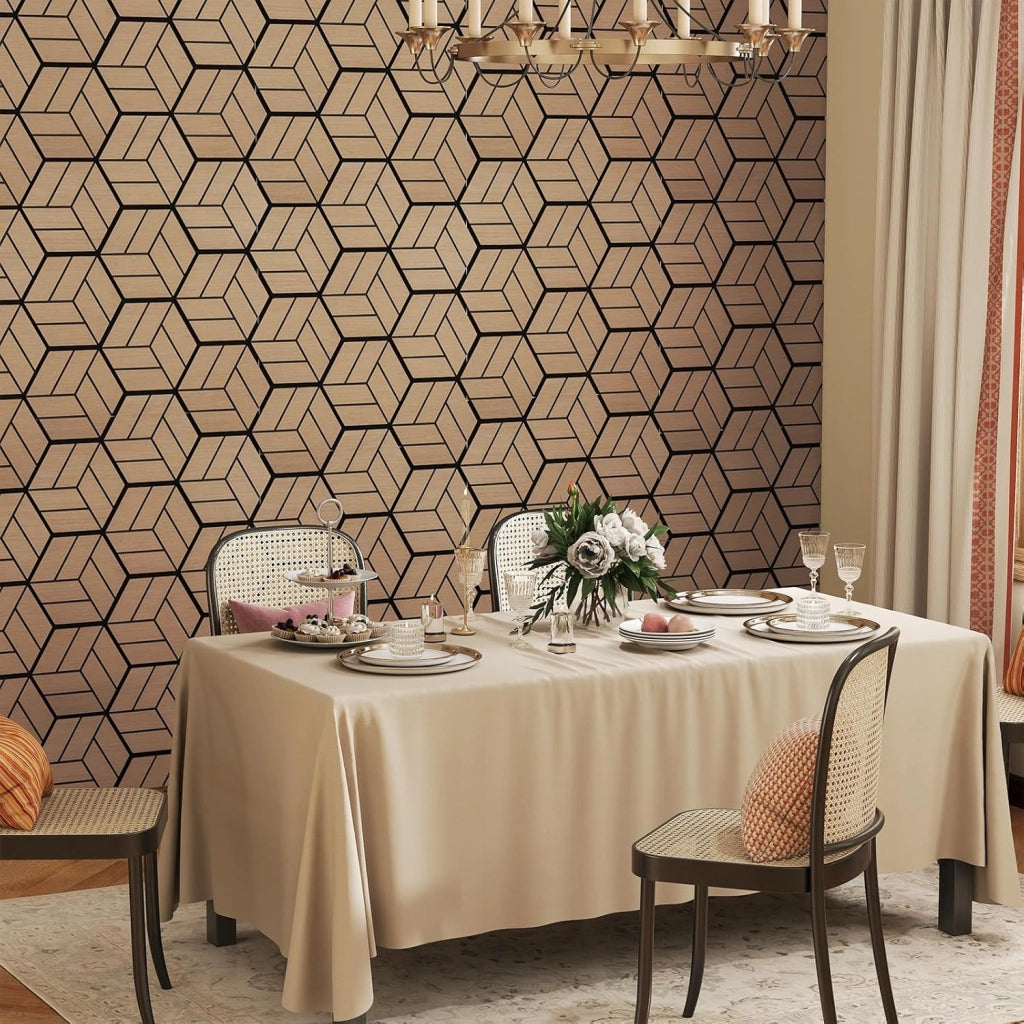Set di 4 Pannelli Fonoassorbente, Pannelli Acustici per Pareti, 81x 66 cm, 9 Tavoletta Esagonali in Legno, per Riduzione del Rumore, Decorazione Interna, 2,1 m²