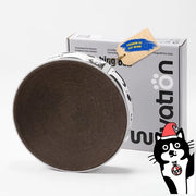 Krappa per gatti - 46 cm grande krappa XL, realizzato con 100% cartone riciclato, letto per gatti circolare con erba per gatti naturale, accessorio robusto per gatti di tutte le dimensioni