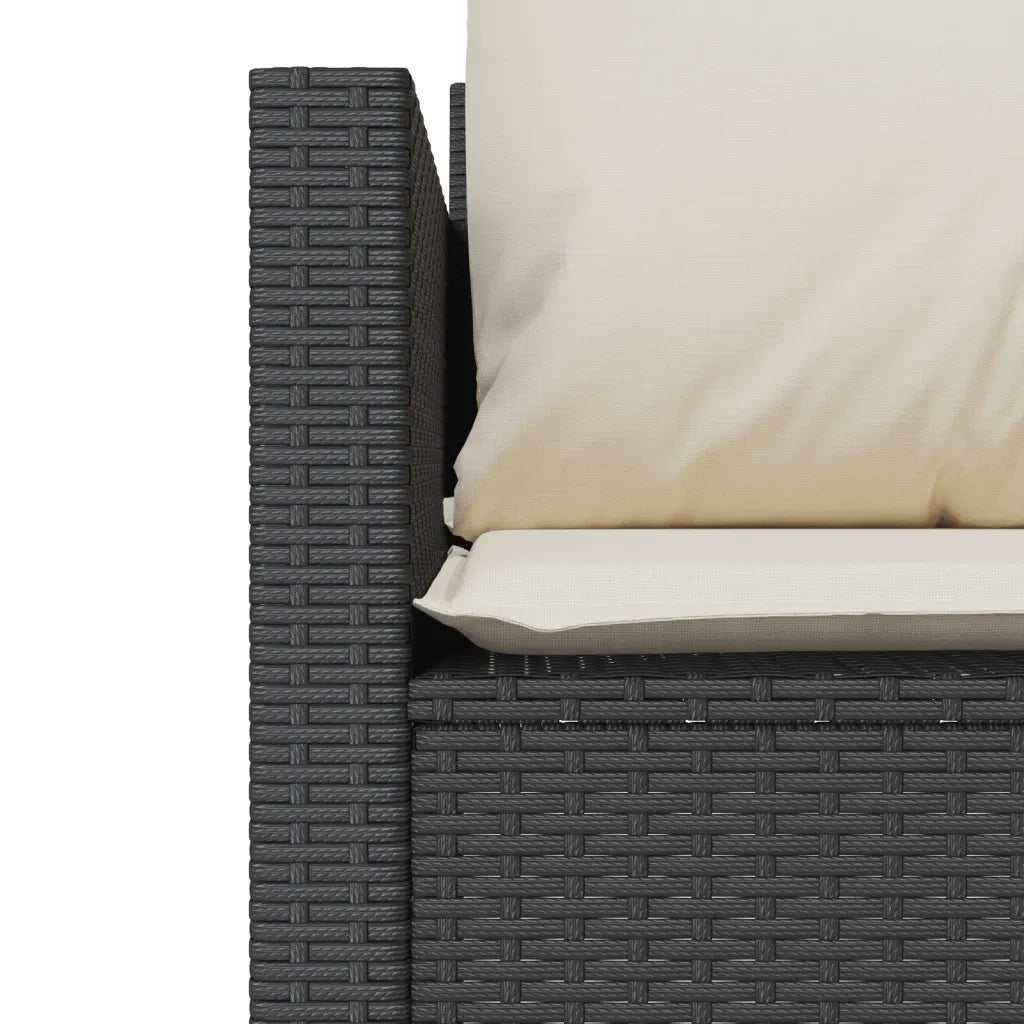 Set da Bistr¨° 3 pz | Set Salotto da Giardino con Cuscini Nero in Polyrattan