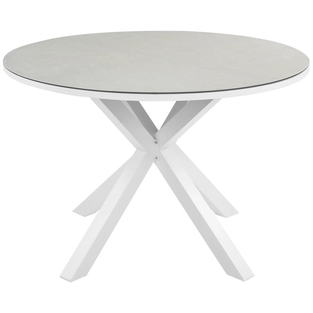 Set da pranzo da giardino a 4 posti con tavolo in alluminio e piano grigio con sedie con cuscini giardino terrazzo elegante