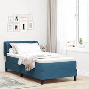 Letto a molle con materasso-Struttura Letto con Materasso Blu scuro 90 x 200 cm Velluto 596707