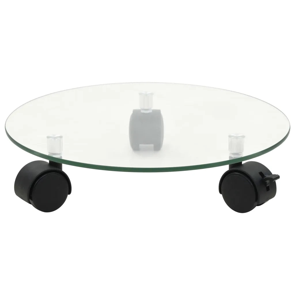 Carrelli Porta Piante 4 pz 28 cm Vetro Temperato Rotondi cod mxl 63028