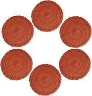 Piatti per tavolo, piatti ronde in tessuto, 6 pezzi, 30 cm, piatti resistenti al calore, piatti in vimini lavabili, piatti a mano in tessuto per cucina e tavolo da pranzo