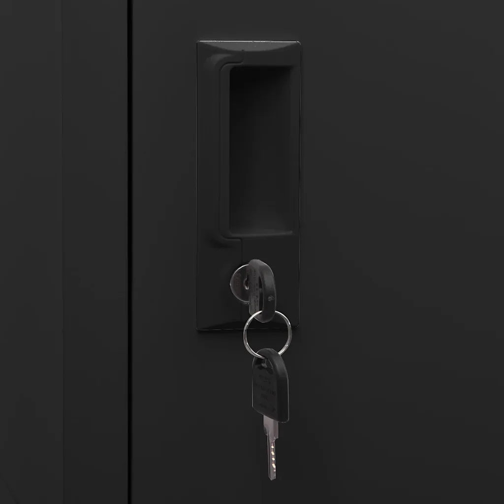 Armadietto con Serratura Nero 38x45x180 cm in Acciaio 339782