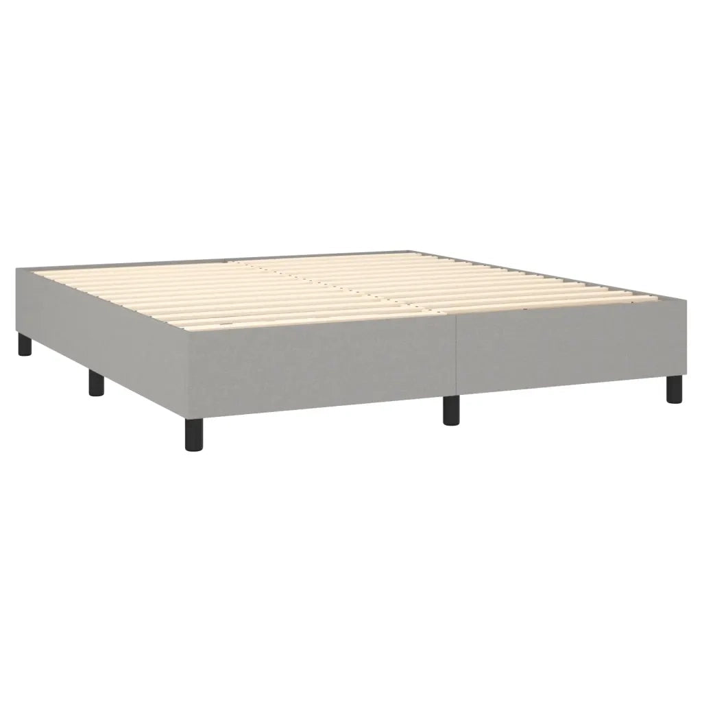 Letto a Molle Materasso e LED Grigio Chiaro 180x200 cm Tessuto cod mxl 46966