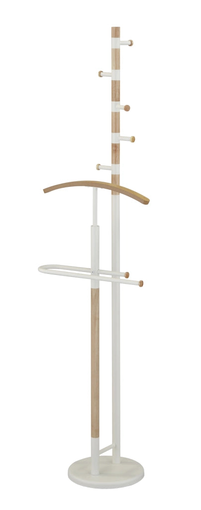 Appendiabiti e Servomuto Hispanohogar legno rovere e bianco 178x47x31
