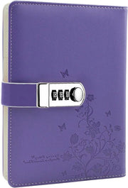 Dagario con Chiusura a Chiave Notebook per Scrittura Giornale Diario Disegno Fiore e Farfalla Disegno a Maglia Cintura Giornaliero Quaderno Personale Quaderno di Schizzi Portacenere A5 210x145mm