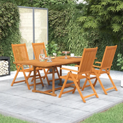 Set Mobili da Pranzo da Giardino 5 pz Legno Massello di Acacia 150-200 cm 3079637