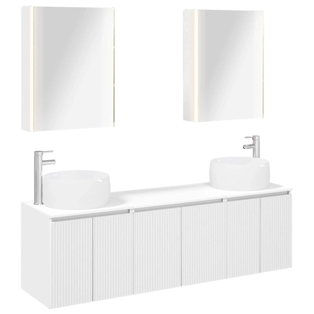 Set di Armadi da Bagno 5 pcs Bianco Legno ingegnerizzato 3406527