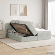 Letto con Contenitore con testiera 2 pz Grigio Chiaro 3458961