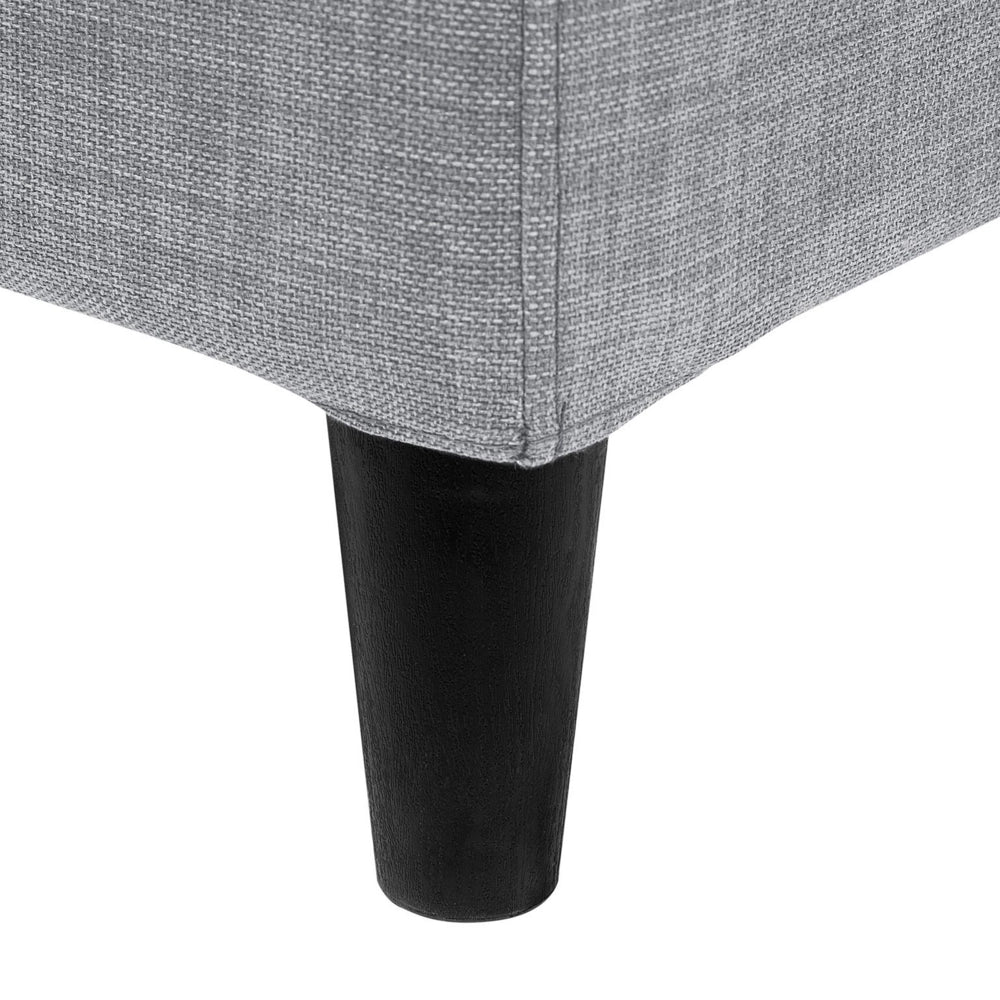 Letto 160 x 200 cm Tessuto a doghe in tessuto grigio contemporaneo