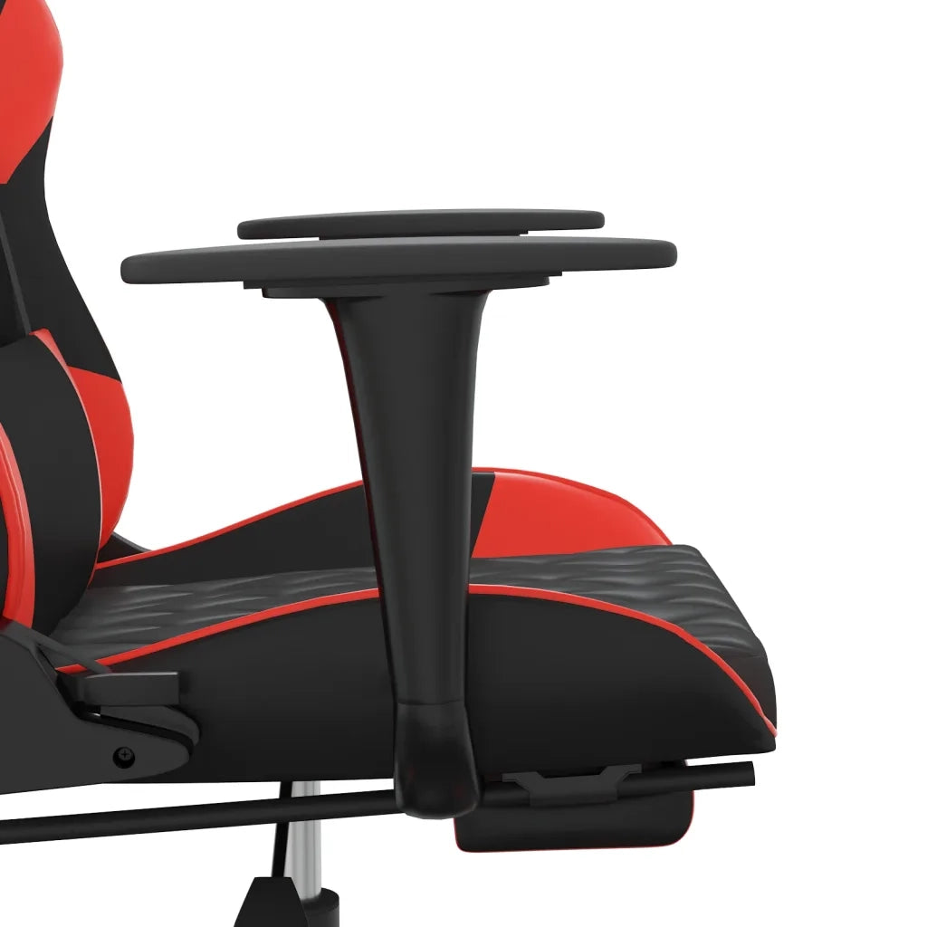 Sedia da Gaming | Sedia da e-sports con Poggiapiedi Nero e Rosso in Similpelle