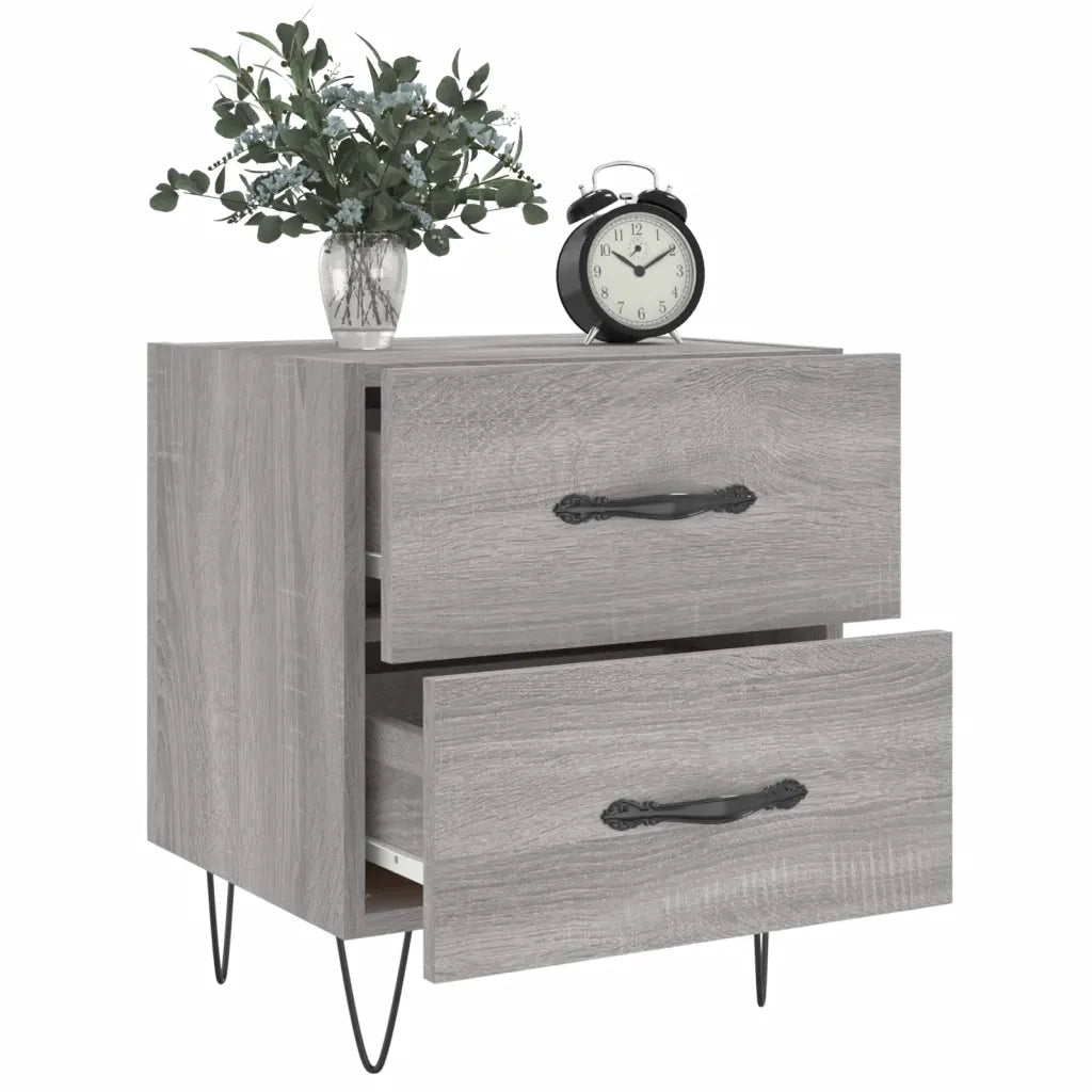 Comodini 2 pz Grigio Sonoma 40x35x47,5 cm in Legno Multistratocod mxl 80615