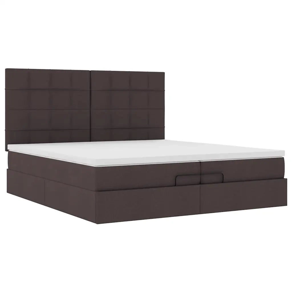 Struttura Letto Pouf con Materassi 200x200 cm in Tessuto 3314034