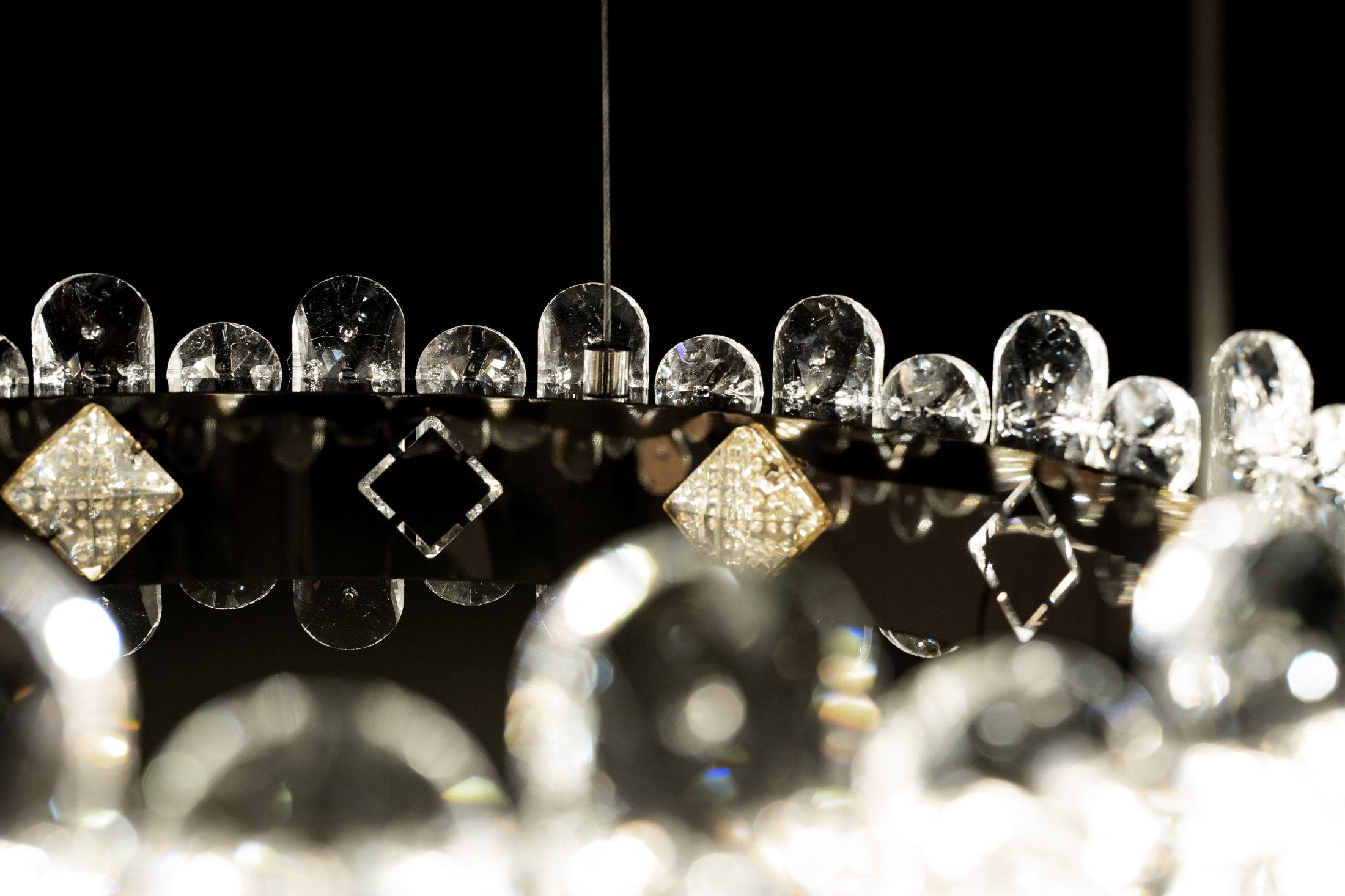 Plafoniera Led In Cristallo App1041-cp + Telecomando