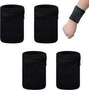 Cintura di sudore con chiusura a cerniera - Cinturini di sudore - Cinturini per sudore - Cintura per sudore per sport - 4 pezzi - Materiale morbido e elastico