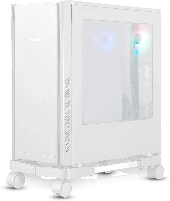 Standaard di CPU mobile con 4 ruote per uso ufficio e domestico in bianco con funzione regolabile