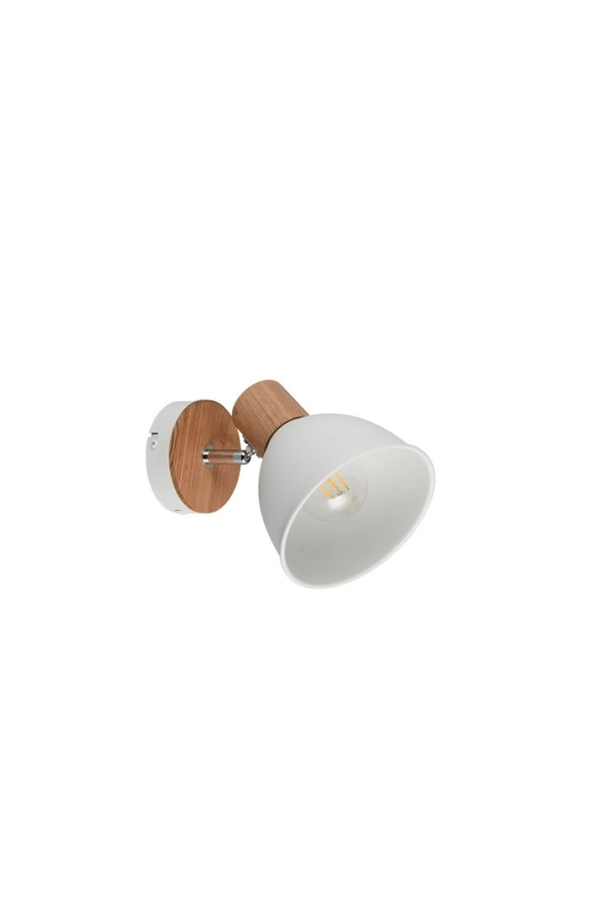 Faretto parete-soffitto bianco legno E27 DELUME RL