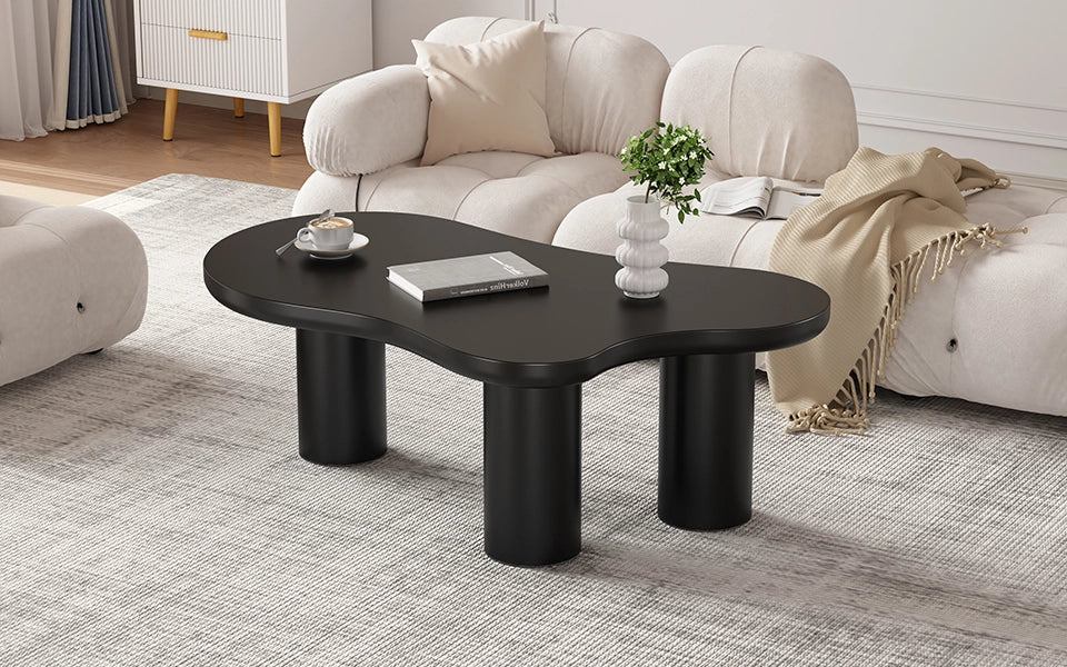 TAVOLINO da caffè a forma di nuvola 107x66 cm MDF nero