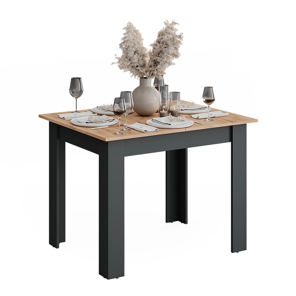 Vicco tavolo da pranzo allungabile Antracite/quercia dorata 100 x 80 cm Estensibile