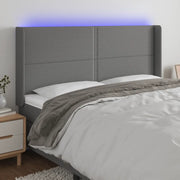 Testiera a LED-Testata con LED GrigioScuro 183x16x118/128cm inTessuto 230044