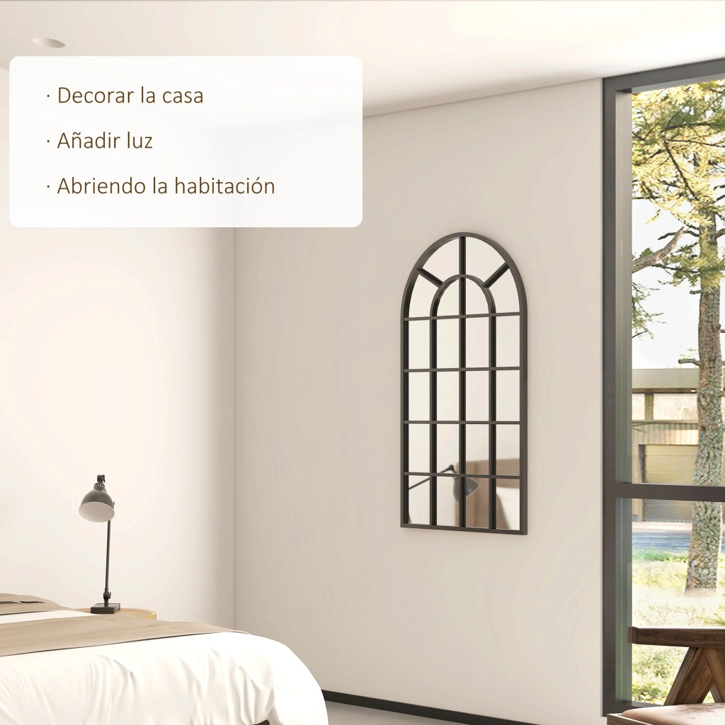 Specchio Moderno da Parete ¨C zephmum ¨C Nero Acciaio 65x110 cm