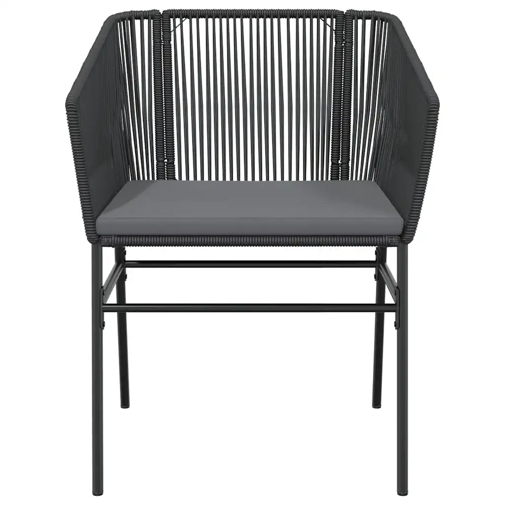 Set da Pranzo da Giardino 3 pz | Set Salotto da Giardino con Cuscini Polyrattan Vetro