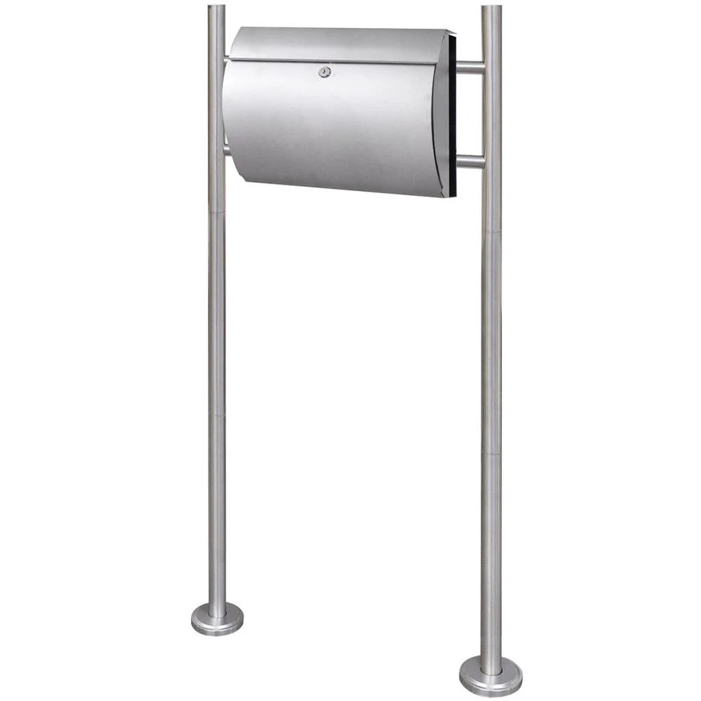 Cassetta postale in acciaio inox dal design contemporaneo su gambe 120 cm 1002005