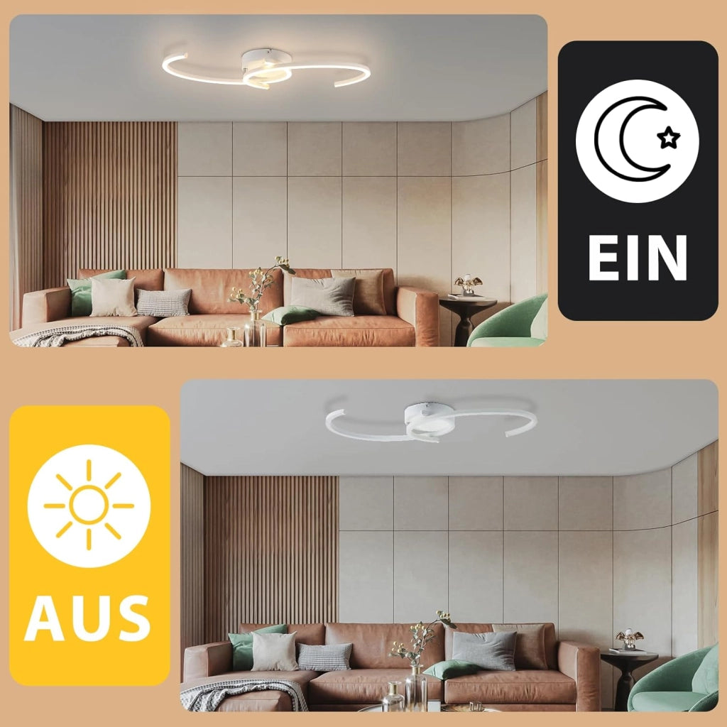ZMH Lampada da soffitto plafoniera LED moderna 24W 3000K luce calda per soggiorno camera letto