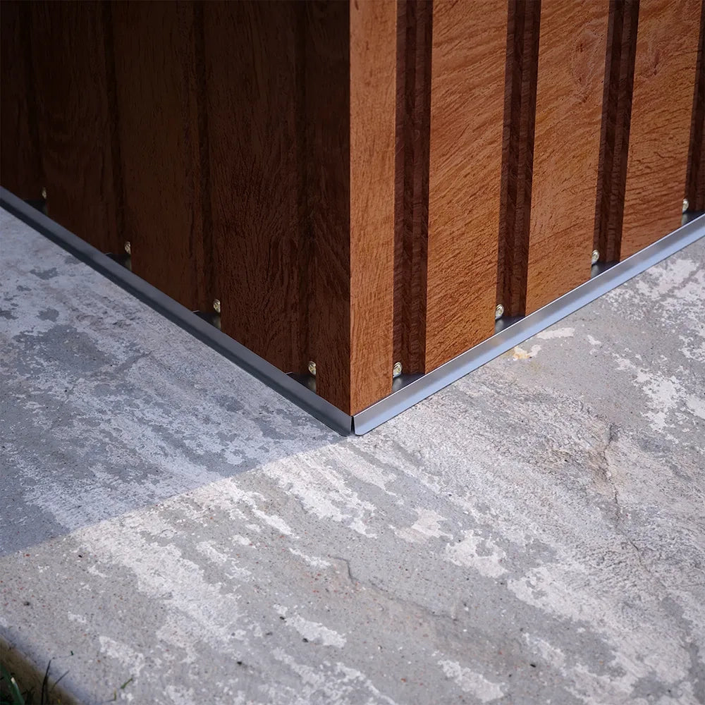 Casetta da giardino in acciaio zincato effetto legno 3,21x2,77xh2,17 m - 131kg - 8,9 metri quadri