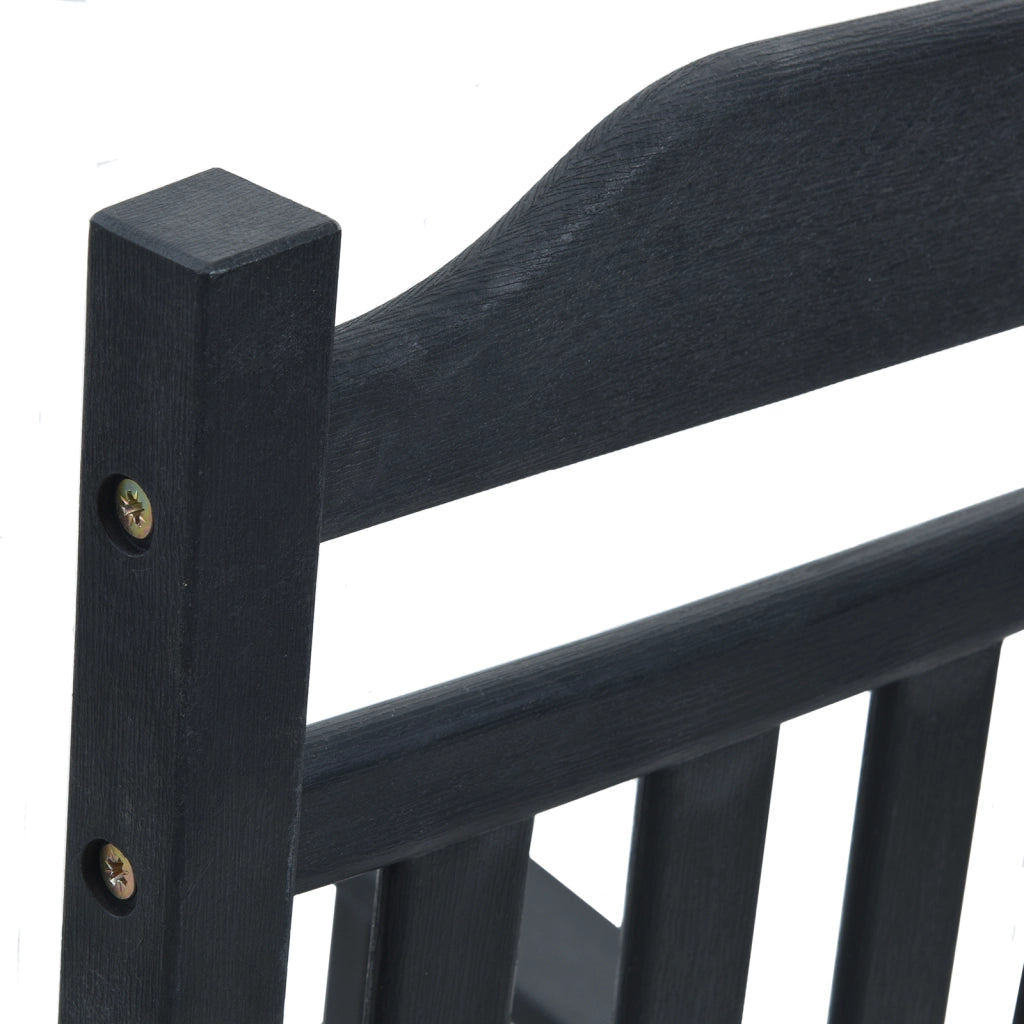 Sedia a dondolo da giardino Nera 65x84x114 cm HDPE