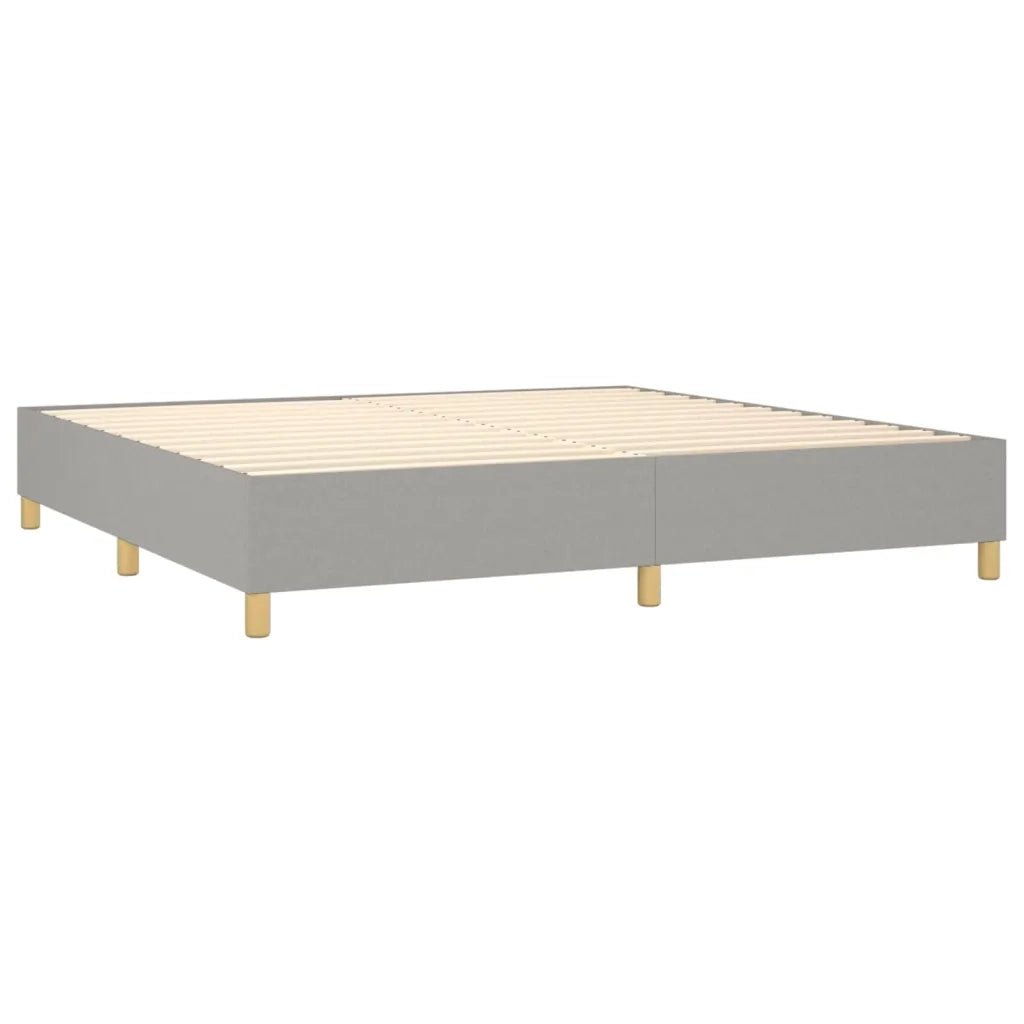 Letto a Molle Materasso e LED Grigio Chiaro 200x200 cm Tessuto cod mxl 59340