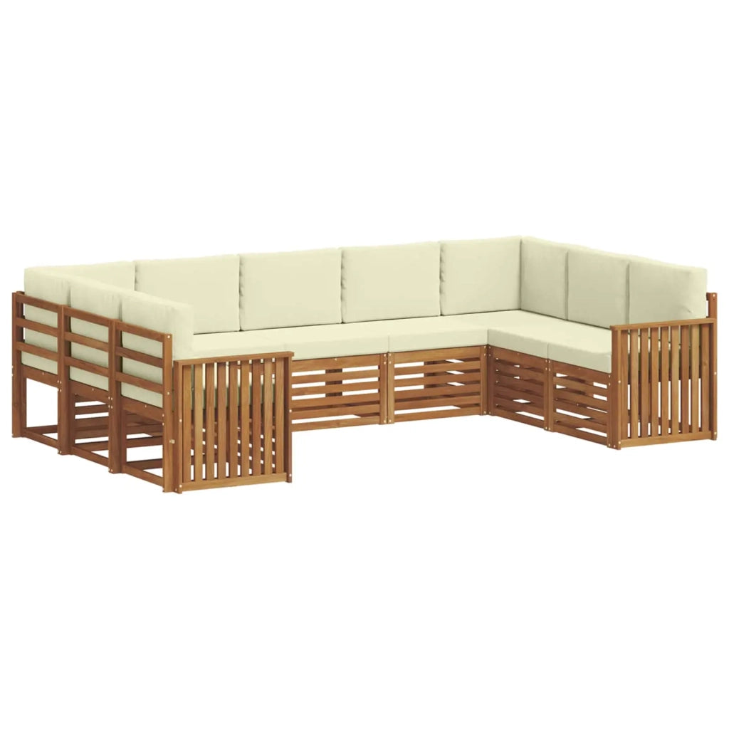 Set divano sezionale con cuscino 9 pcs Naturale e Crema