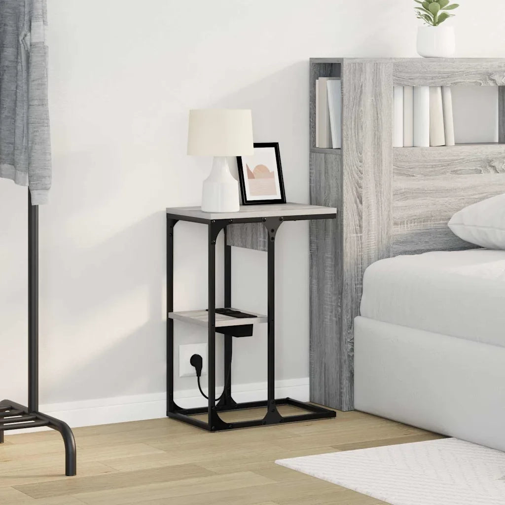 vidaXL Comodino Grigio sonoma 41.5 x 26 x 60.5 cm Legno multistrato