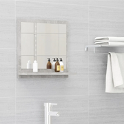 Specchio da Bagno Grigio Cemento 40x10,5x37cm Legno Multistratocod mxl 130931