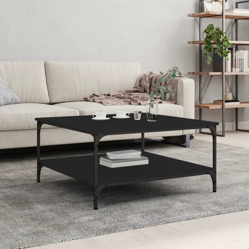 Tavolino da Salotto Nero 80x80x40 cm in Legno Multistratocod mxl 118854