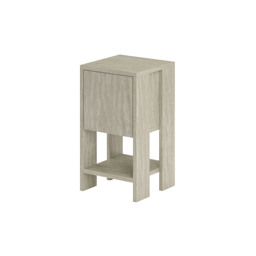 Comodino in legno "Ema" - 30 x 30 x 55 cm - Travertino